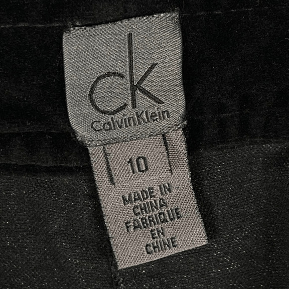 Calvin Klein  Black Velvet Pants Size 10 - Picture 8 of 8